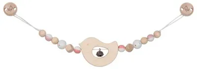 Produktbild von goki Kinderwagenkette Vogel, natur und rosa