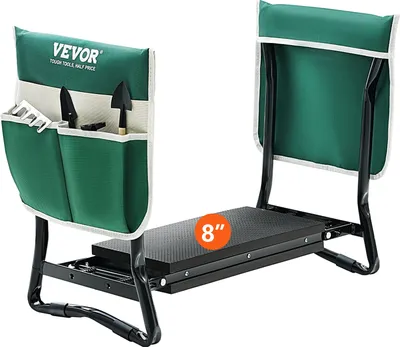 Produktbild von VEVOR Gartensitzkniebank Kniebank mit weichem Kniekissen für Gartenarbeit - Garten-Kniebank klappbar Gartenhocker bis 150 kg mit Werkzeugtaschen, Gartenstuhl zum Knien & Sitzen 400 x 200 x 18 mm