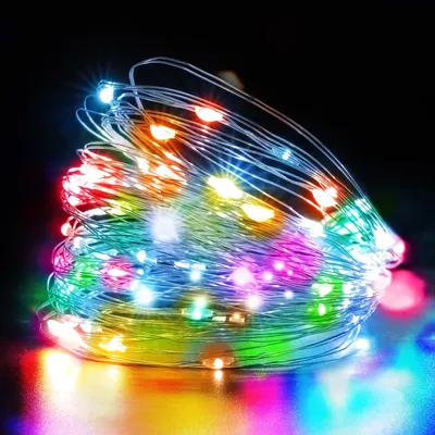 LED Lichterkette 2m 20 LED mehrfarbig batteriebetrieben 2 Stück