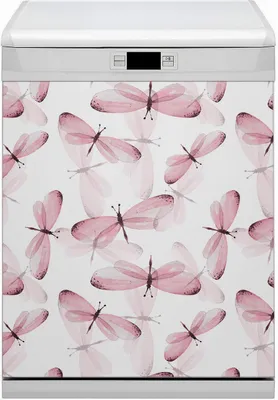 Produktbild von Magnete  Dekorative Magnet Folie für Geschirrspüler 60x80 cm Küche  - Pink Dragonfls