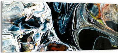 Produktbild von DEQORI Glasbild Echtglas 125x50 cm 'Abstrakte Erdschichten' Wandbild Bild modern Deko