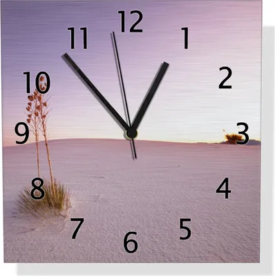 Produktbild von Wallario Design Wanduhr Kleine Oase in der Wüste aus Aluverbund, Größe 30 x 30 cm