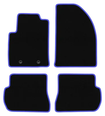 Produktbild von Fußmatten Velours Schwarz/Blau für Ford Fiesta MK6 2002-2010 Set 4-tlg
