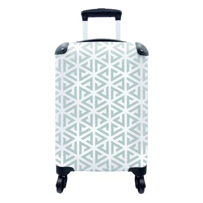 Produktbild von MuchoWow® Koffer Handgepäck Trolley Rollkoffer Kleine Reisekoffer mit 4 Rollen - Design - Geometrie - Muster - Dreieck - Cabin Size < 55x40x23 cm & 55x40x20 cm - Fotokoffer - Kabinenkoffer - Boardgepäck - Reise-Box - Reisekoffer - Reisegepäck - Koffer mit Bild - Trolley für Kinder