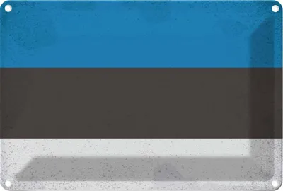 Produktbild von vianmo Blechschild 20x30 cm Estland Estonia Vintage Flagge Fahne Wappen