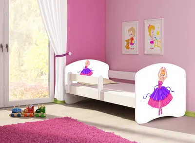 Produktbild von Kinderbett, Babybett 70x140, 80x160, 80x180cm Juniorbett, Kind, Motiv, Schublade CLAMARO, Bett Farbe:41 Ballerina, Ausführung:Ohne Bettkasten, Bett Größe:140 x 70 cm