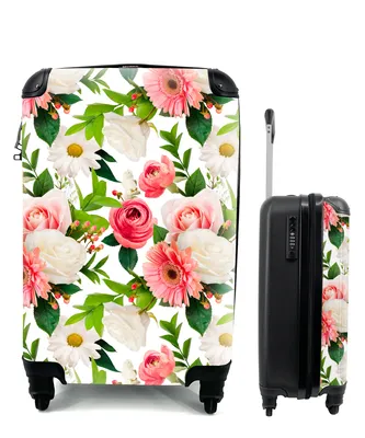 Produktbild von MuchoWow® Koffer Handgepäck Trolley Rollkoffer Kleine Reisekoffer mit 4 Rollen - Blumen - Rosen - Collage - Cabin Size < 55x40x23 cm & 55x40x20 cm - Fotokoffer - Kabinenkoffer - Boardgepäck - Reise-Box - Reisekoffer - Reisegepäck - Koffer mit Bild - Trolley für Kinder