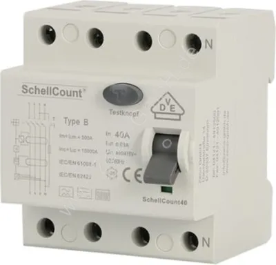Produktbild von VDE FI-Schutzschalter Typ B 40A 30mA 4-polig VDE  Allstromsensitiv Fehlerstromschutzschalter Wallbox  RCD