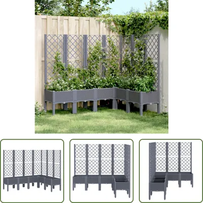 Produktbild von The Living Store Pflanzkübel mit Rankgitter Grau 160x120x142 cm PP
