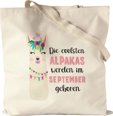 Produktbild von Die Coolsten Alpakas Werden im September Geboren Jutebeutel Stoffbeutel Canvas Wunschmonat Geschenkidee Geburtstag