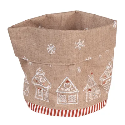 Produktbild von Clayre & Eef Brotkorb Ø 15x16 cm Braun Baumwolle Lebkuchenhaus
