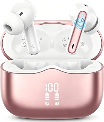 Produktbild von Kabellose Bluetooth Kopfhörer 2026 in Ear Kopfhörer Bluetooth Hellrosa
