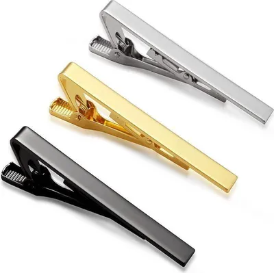 Produktbild von 3er Krawattenklammer für Männer Krawattenklammern für Herre Silber Gold Schwarz Krawattenklammern Pinch Clips Geeignet für Hochzeitstag Geschäft