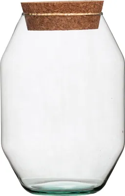 Obrázek produktu pro ecoglassworks Skleněná dóza VERBENA s korkovým špuntem, 22x14 cm