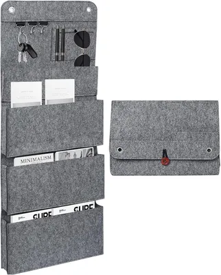 Produktbild von Hängeorganizer 80x32 cm, 6 Fächer, 3 Haken, Filz, für Büro