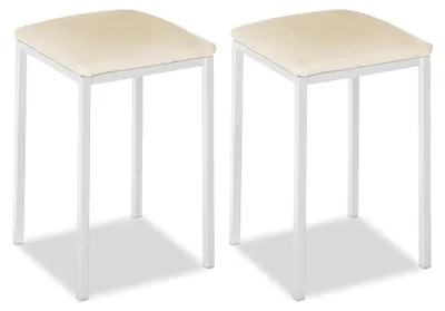 Productafbeelding van ASTIMESA metalen keukelstoel met open rugleuning, beige, 45 x 45 x 40 cm