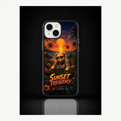 Productafbeelding van iPhone 14 hoesje, telefoonhoesje, beschermhoesje, case met zonsondergangmotief – LUNØIR ©