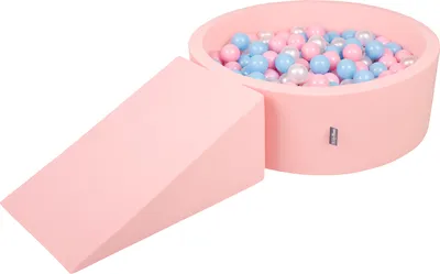 Produktbild von KiddyMoon Spielplatz Aus Schaumstoff Mit 100 Bälle 7cm Hindernisläufen Rund Bällebad Mit Zwickel Element Für Babys Und Kinder