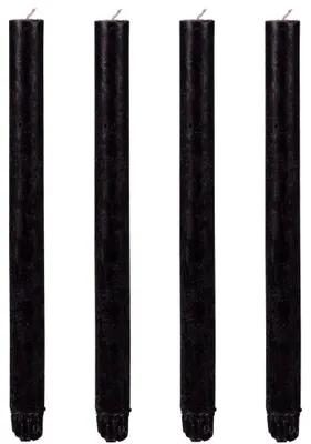 Produktbild von Stab-Kerzen 4er Set hochwertige Tafelkerzen Ø 2,3 x 27 cm schwarz