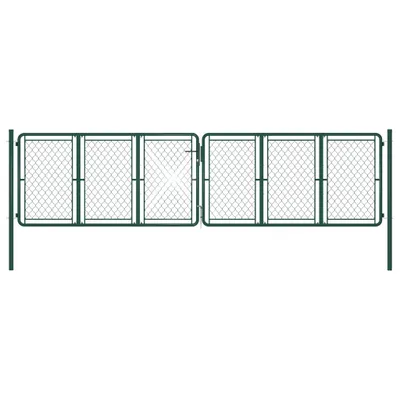 Zdjęcie produktu dla Stalowa brama ogrodowa 400 x 125 cm Zielona
