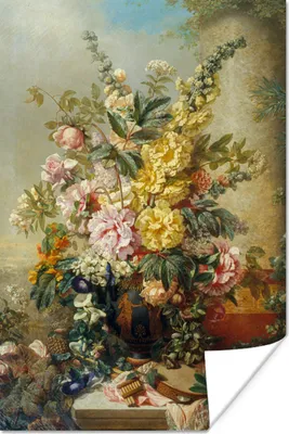 Produktbild von MuchoWow® Poster Große Vase mit Blumen - Josep Mirabent - Alte Meister 20x30 cm - Papierdruck