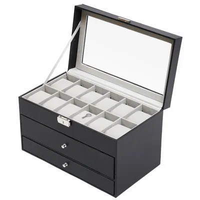 Obrázek produktu pro 3 vrstvy hodinek Box šperky Box hodinky pouzdro hodinky hrudníku hodinky pouzdro