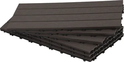 Produktbild von Aopunly 30 Stück=5 m² Terrassenfliesen Balkonfliesen WPC Fliesen Balkon Garten Dunkelbraun 30x60cm