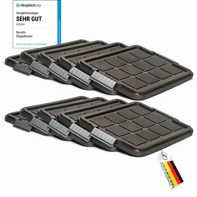 Produktbild von Novaliv 10x Ersatzdeckel für Novaliv 28-40 Liter mit Clipverschluss 61x40 cm Antrazit
