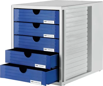 Produktbild von HAN Schubladenbox Systembox 1450-14 DIN C4 5Schubfächer bl
