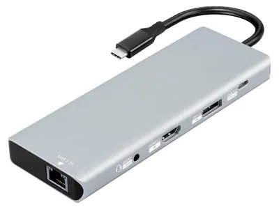 Image de Station d'accueil USB-C 10-en-1 vers 8K DP1.4+HDMI 2.1 10G
