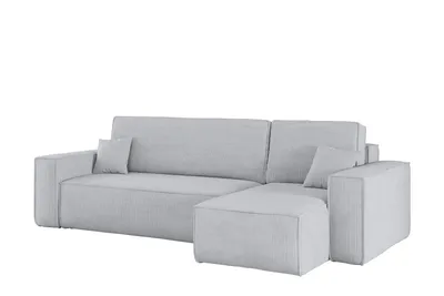 Produktbild von Kaiser Möbel Ecksofa mit schlaffunktion und bettkasten, Sofa L-form, Couch L-form BEST Poso Dicker Cord Grau Rechts