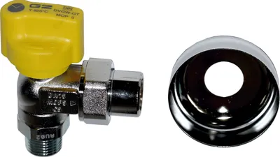 Produktbild von Wolf Gaskugelhahn Eckform Rp1/2" mit thermischer Sicherung, verchromt