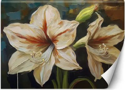 Produktbild von Vlies fototapete Weiß gemalte Blume 350x245 cm Feeby Weiß inkl. Kleber einfache Montage
