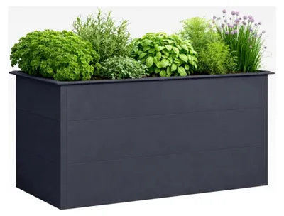 Produktbild von Hochbeet mit Schneckenkante, Anthrazit, Galvanisierter Stahl, 150 x 75 x 77 cm