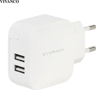 Produktbild von VIVanco™Universal Reise Ladegerät, 2 USB Buchse, 110 - 240V