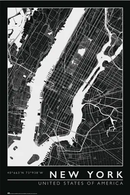 Immagine prodotto di Mappa della città - Poster - New York + 1 Ü-Poster dimensioni 61x91,5cm