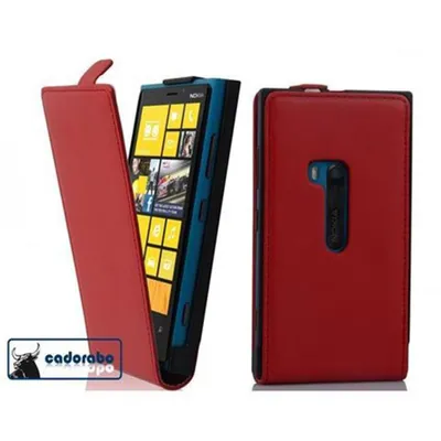 Obrázek produktu pro Cadorabo pouzdro pro Nokia Lumia 920 ochranné pouzdro v červené barvě flipové pouzdro na mobilní telefon kryt Imitace kůže