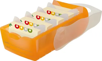Produktbild von HAN Karteikasten CROCO 997-613 DIN A7 PP orange transluzent
