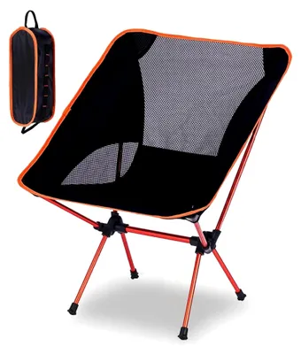 Produktbild von Ultraleichter Aluminiumrahmen Campingstuhl, Faltbarer Campingstuhl bis 140 kg, Tragbare Klappstühle für Picknick, Angeln und Outdoor-Aktivitäten