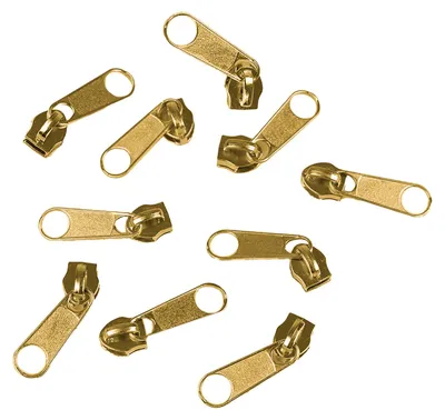 10 Reißverschluss Zipper für Endlosreißverschluss, 3mm, gold