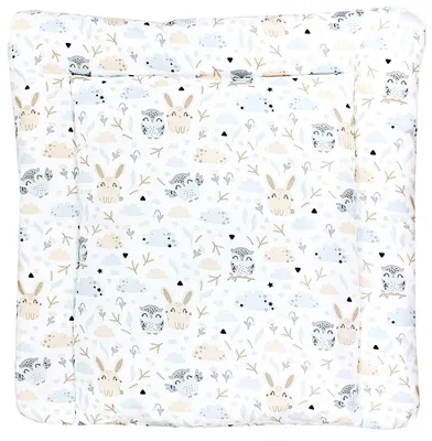 Produktbild von TupTam Baby Wickeltischauflage mit Baumwollbezug Gemustert, Farbe: Hase / Eule, Größe: 70 x 50 cm