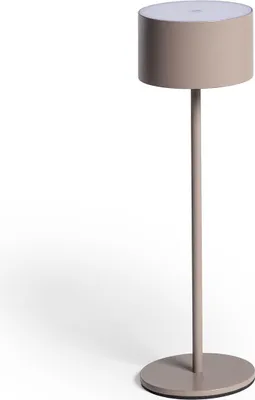 Produktbild von LED Tischlampe 2W Tragbar mit Batterie USB wiederaufladbar Mounka Round Taupe