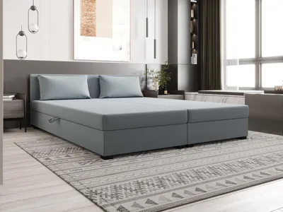 Produktbild von Doppelbett 160x200 ZAJDA DOUBLE 2 mit Stauraum - blaugrau