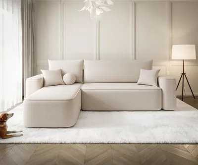Produktbild von Ecksofa Schlafsofa Sofa AGEPO Stoff Curio Beige Ottomane Links