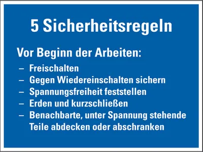 Produktbild von Dreifke® Hinweisschild 5 Sicherheitsregeln Vor der Arbeit, Recycling-Verbundp...