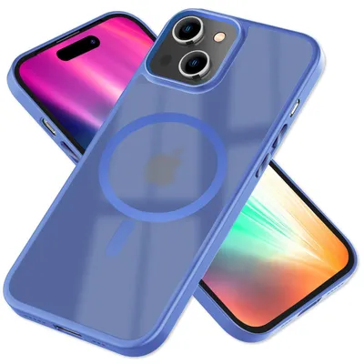 Zdjęcie produktu dla Hybrydowe etui MagSafe do iPhone'a 15 Frosted Hard Case Protective Edge Mobile Phone Case Light Blue
