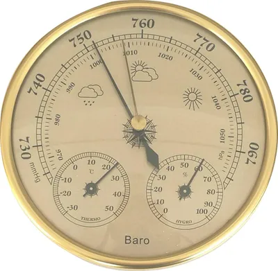 Produktbild von Barometer, Wetterstation mit Barometer und Thermometer-Hygrometer, 3-in-1 analoge Wandwetterstation für den Innen- und Außenbereich