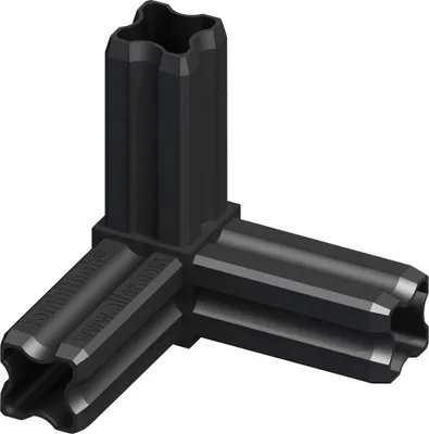 Produktbild von alfer Eck-Verbinder 90º, 3 Zapfen 23.5 mm 23.5 mm Kunststoff schwarz