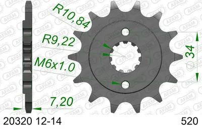 Produktbild von AFAM Kettenritzel 20320-14 Vorne für HONDA MOTORCYCLES CBF Stahl