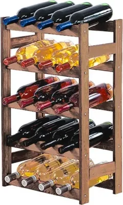 Produktbild von Weinregal PINOTWINE | HxBxT 70x43x25cm | 20 Flaschen | Massives Kiefernholz | Braun geölt